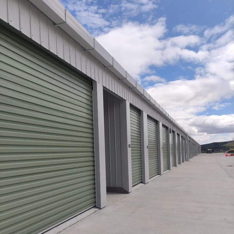 Secure storage units with roller doors